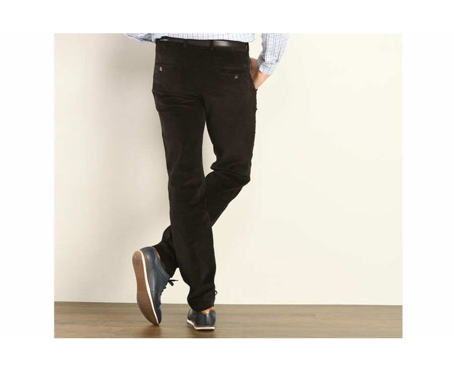 Pantalon chino velours côtelé homme Brun Foncé - NORMAN