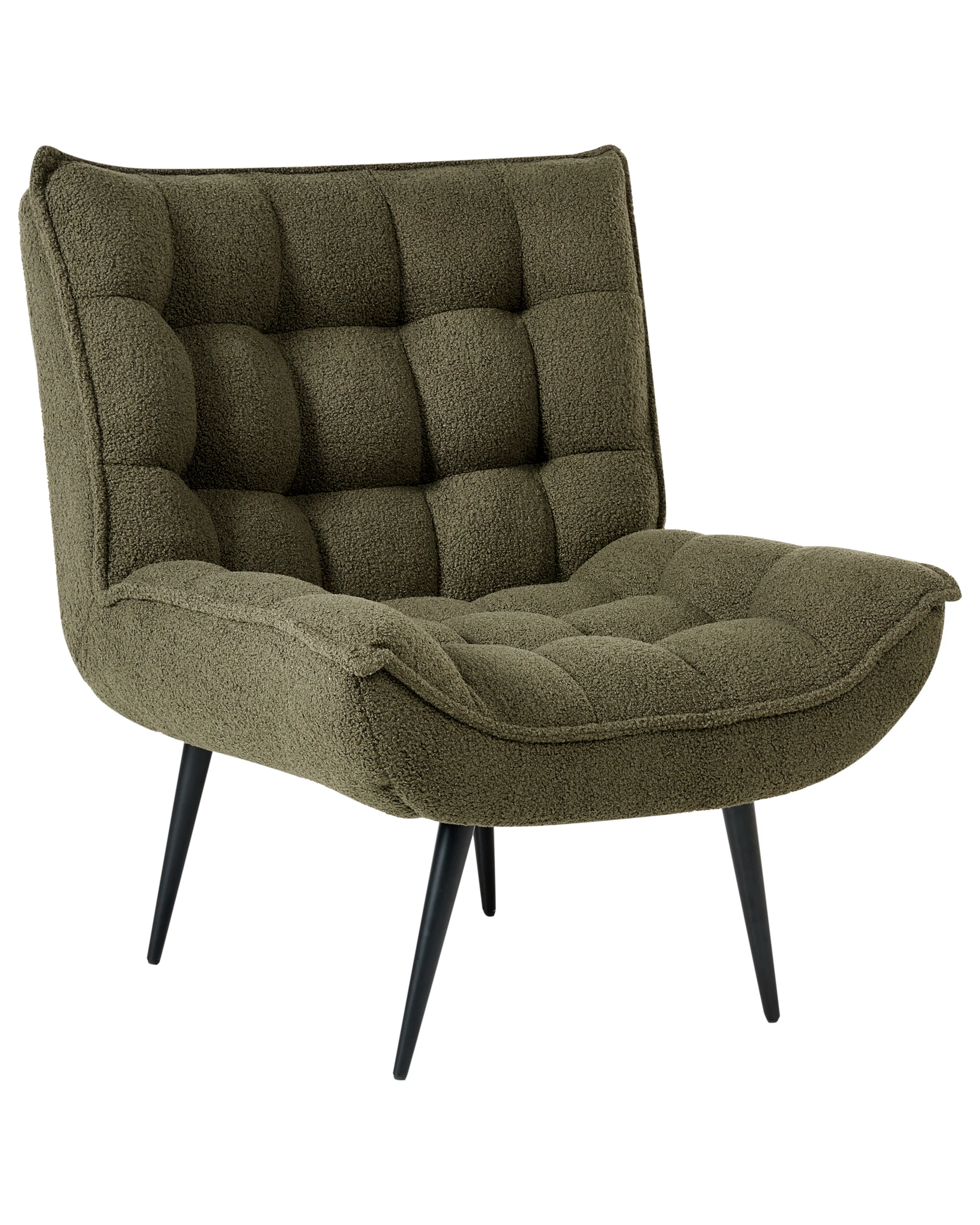 Fauteuil ALVESTA Bouclé Donkergroen