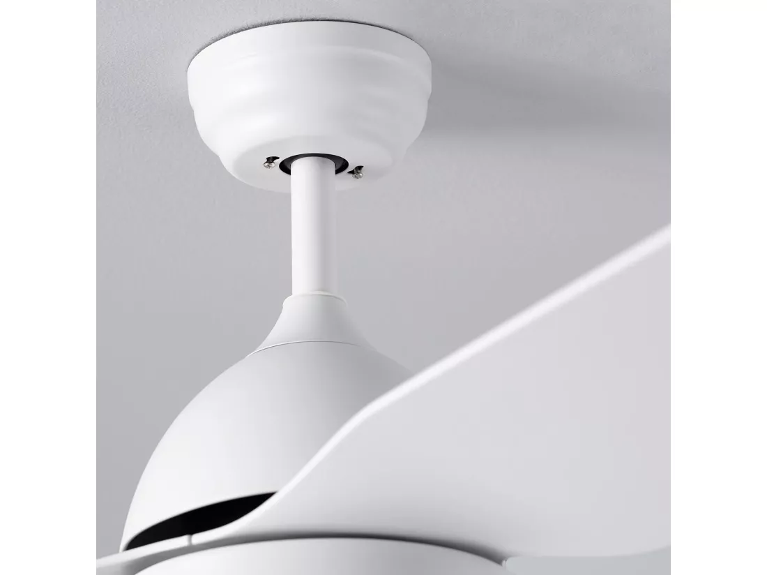 Ventilateur de Plafond Silencieux Woolworth Blanc 127cm Moteur DC Télécommande Avec lumière