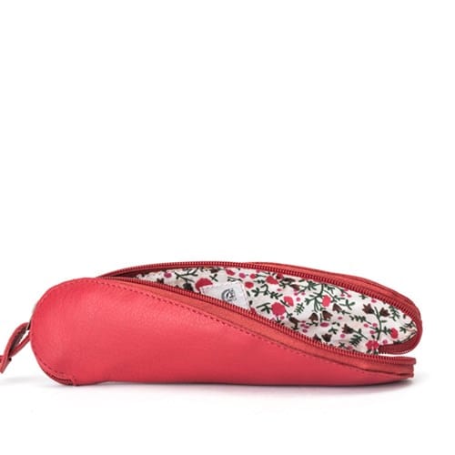 Trousse cuir twisty rouge