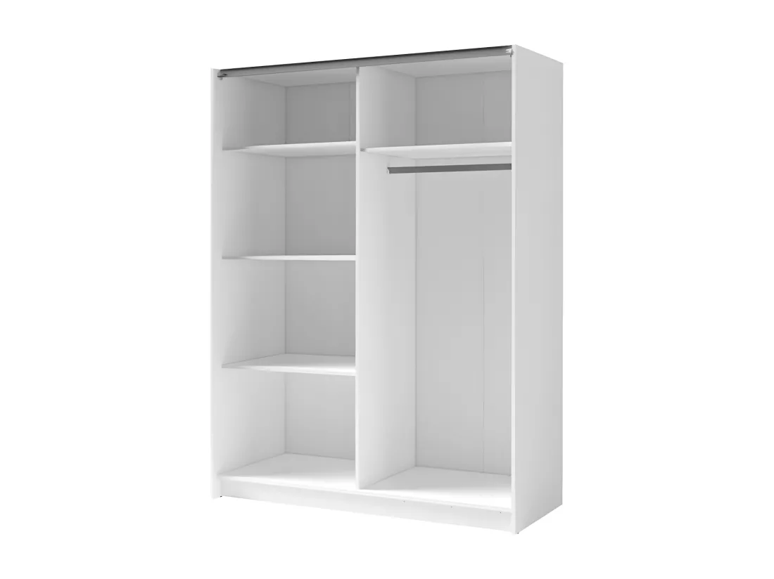 Armoire 2 portes coulissantes 150 cm- blanc et chêne - Collection VARIA