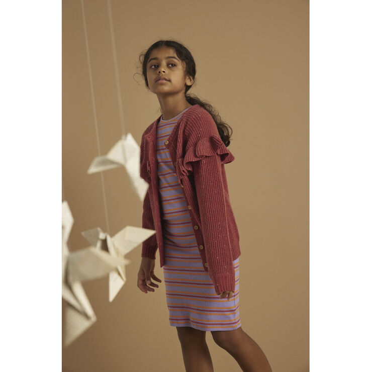 Soft Gallery SGBELLA YD STRIPE L_S DRESS HL Violet tulip