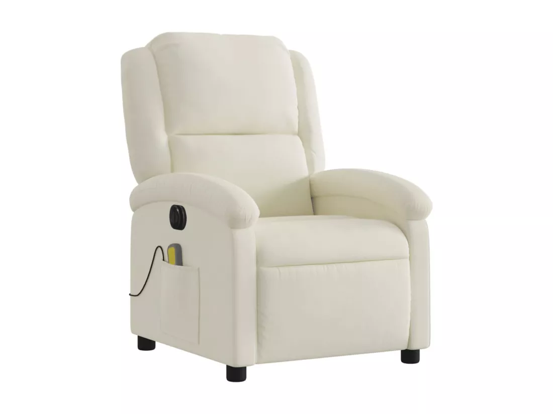 Fauteuil inclinable massant électrique crème velours