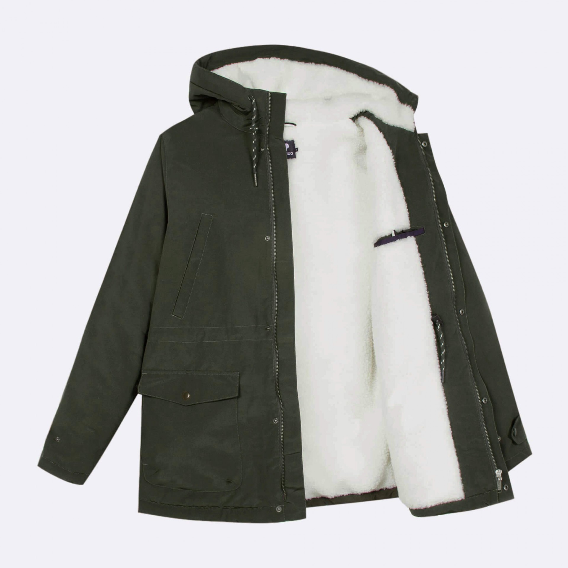 Parka kaki coton et polyester recyclé - modèle Vernon