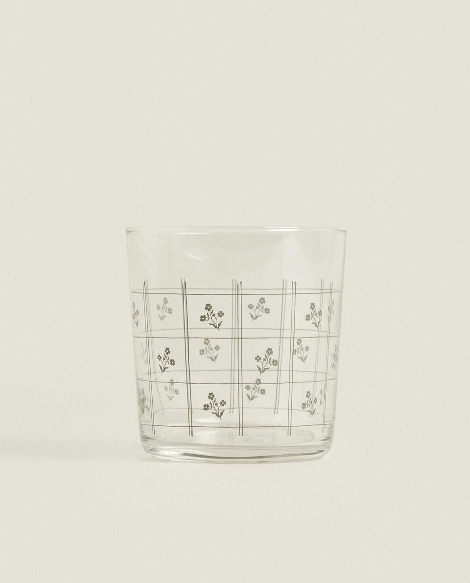 COPO DE VIDRO FLORAL