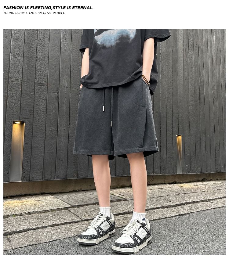 emeisa - Hoge taille effen wijde joggingbroek