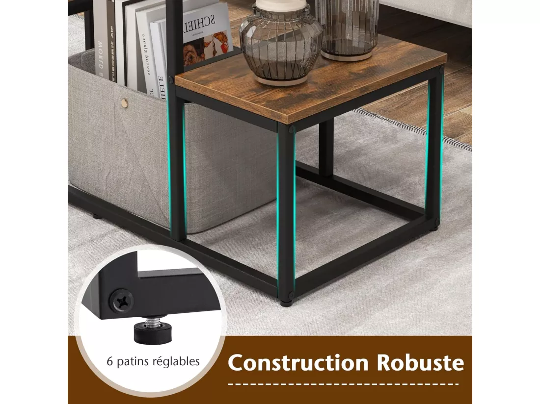 Console meuble 3 étagères, meuble tv pour télé 50