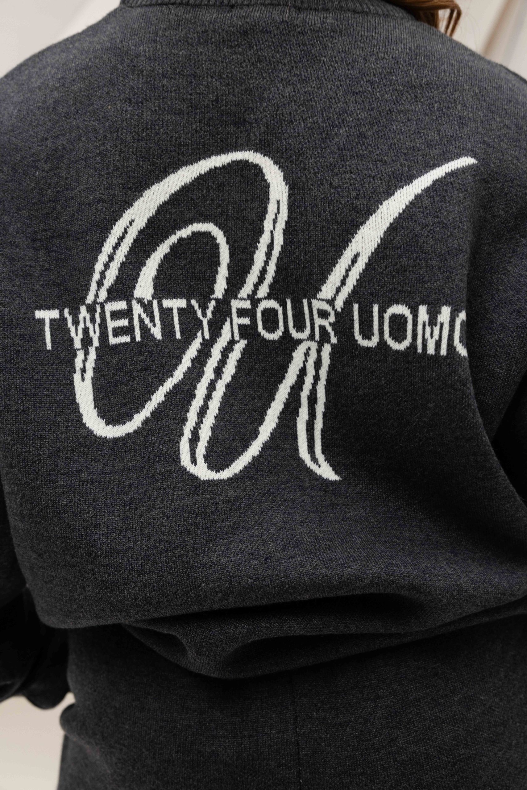 24 Uomo Knitted Trainingspak Dames Dark Grey