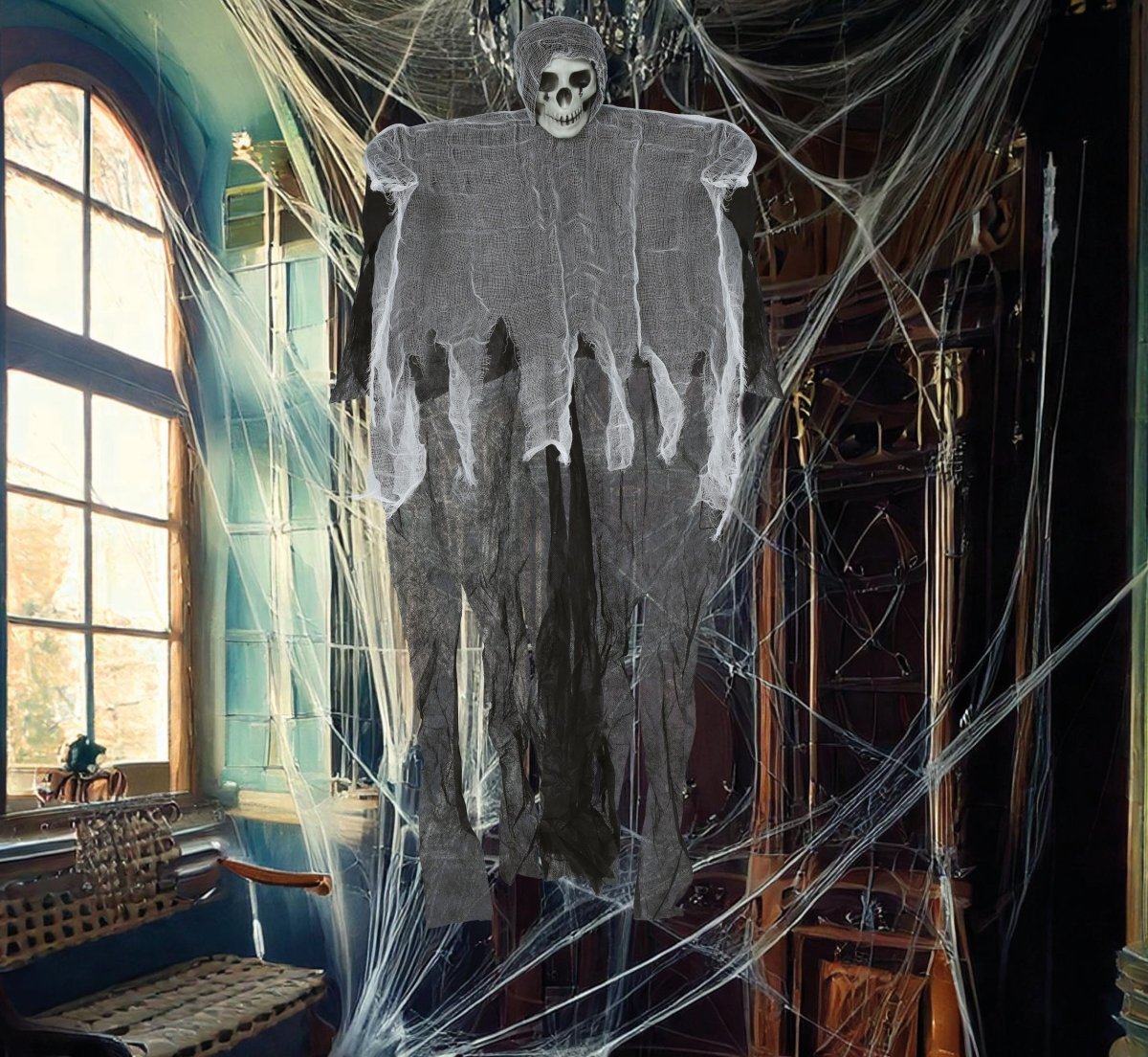 Halloween Skelet Grijs Skelet 90cm
