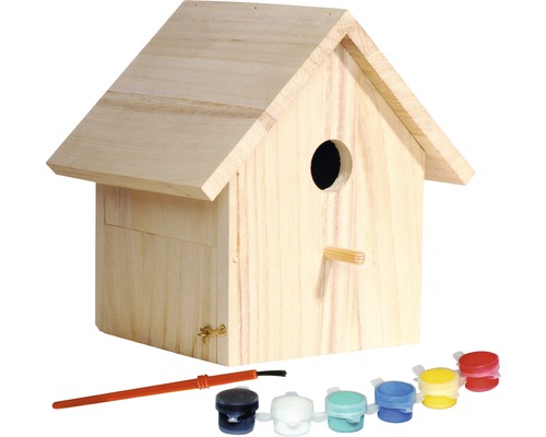 Vogelhuisje knutselpakket voor kinderen om te beschilderen, 17,5x15,5x20,5 cm