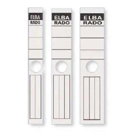 Elba 100420959 Ordnerrückenschild rado für Hängeordner, lang/extra schmal, weiß, 10 Stück