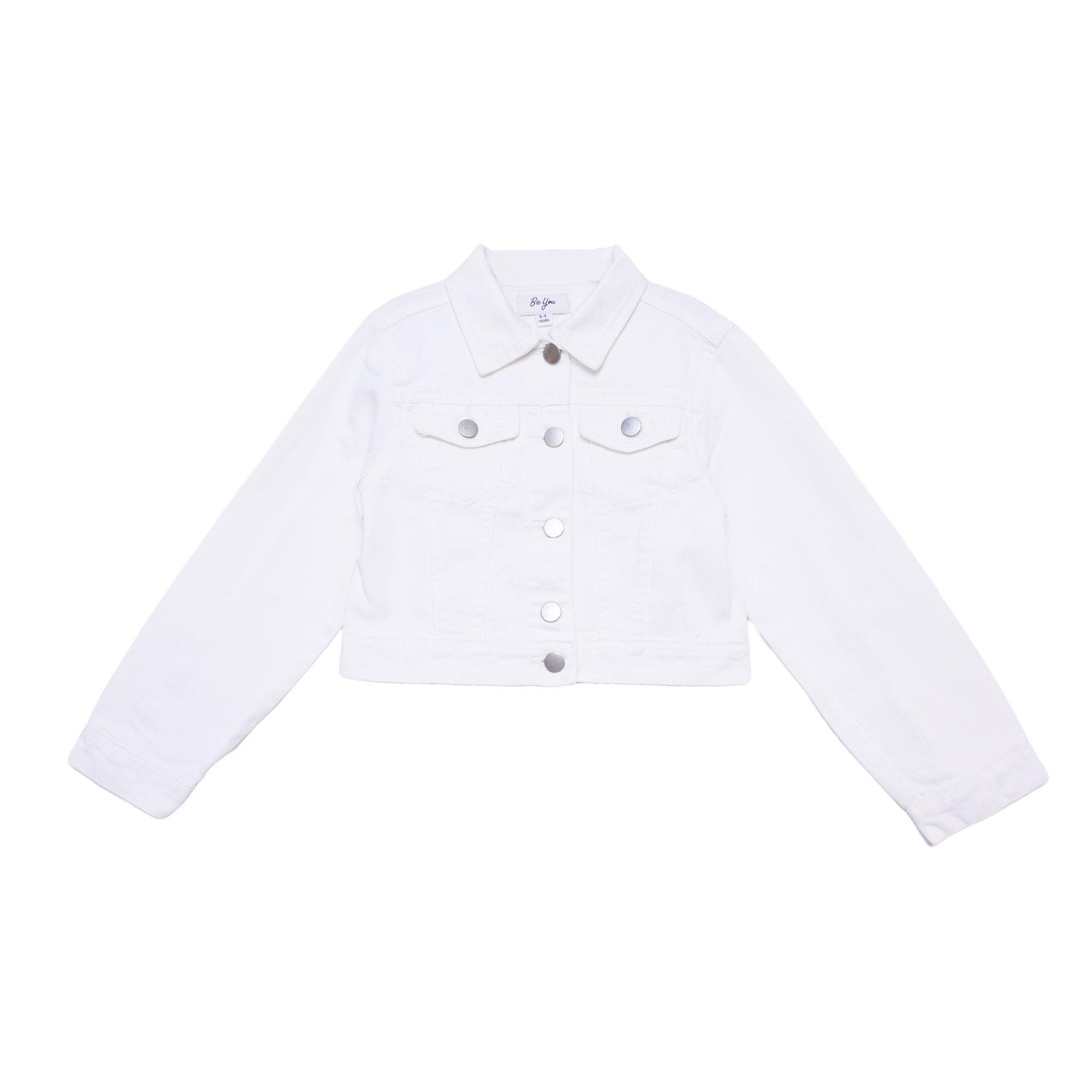 Be You Studio Older Girl Cropped Denim Jacket White