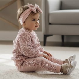 Twinkle velvet baby set - lichtroze