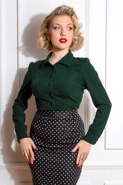 Hearts & Roses Frida blouse in groen