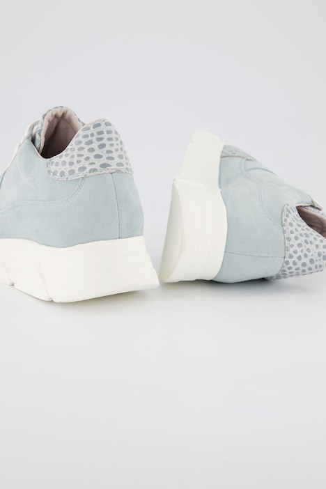 Leder-Sneaker, Schlangendruck, Zackensohle, Weite H