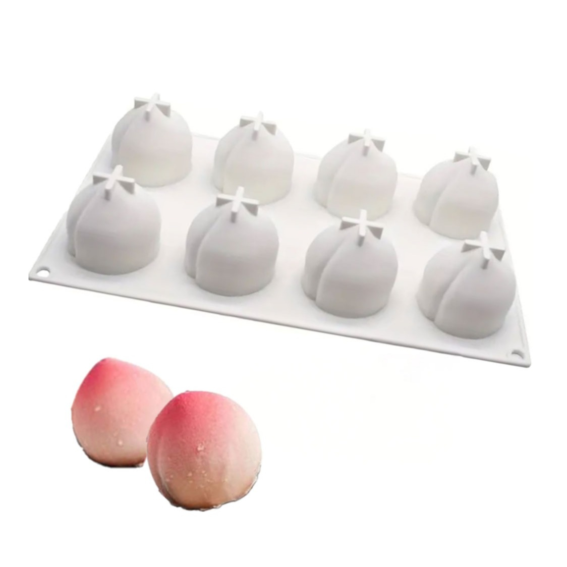 (8-fach) Silikon Trend Früchte Kuchen Form DIY Gussform für Virale Frucht Desserts - Pfirsich