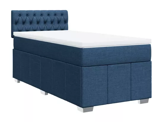 Sommier à lattes de lit avec matelas Bleu 90x190 cm Tissu