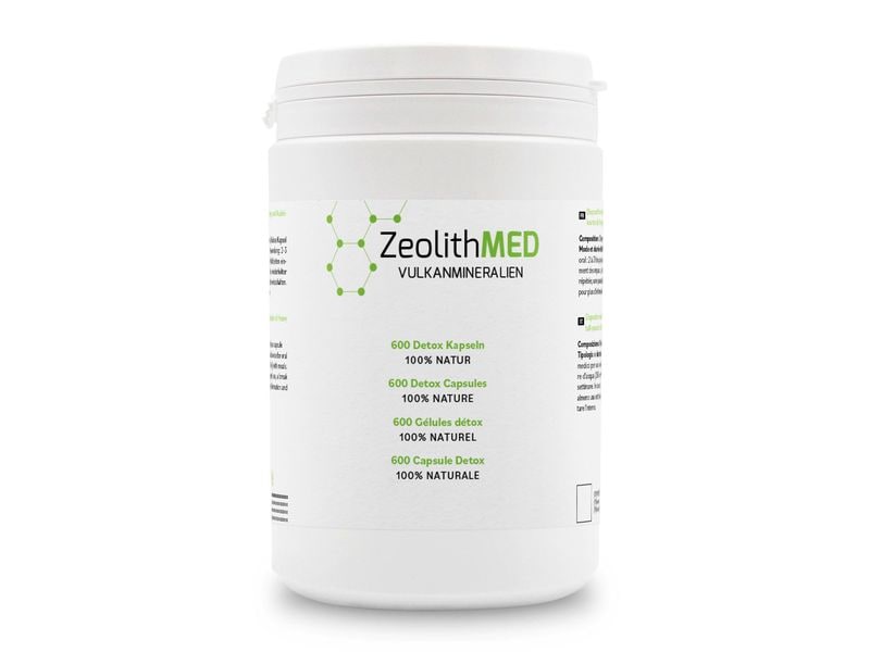 Zeolith MED Vulkanmineralien Detox Kapseln 600 Stück Natürliches Medizinprodukt