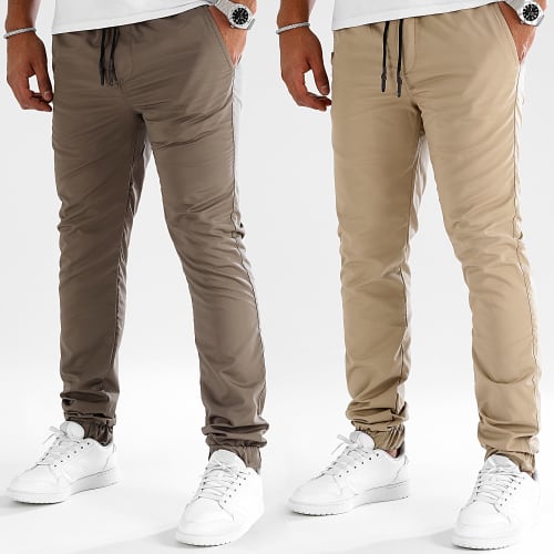 Lot De 2 Jogger Pants Regular Fit 3019 3020 Kaki Beige
