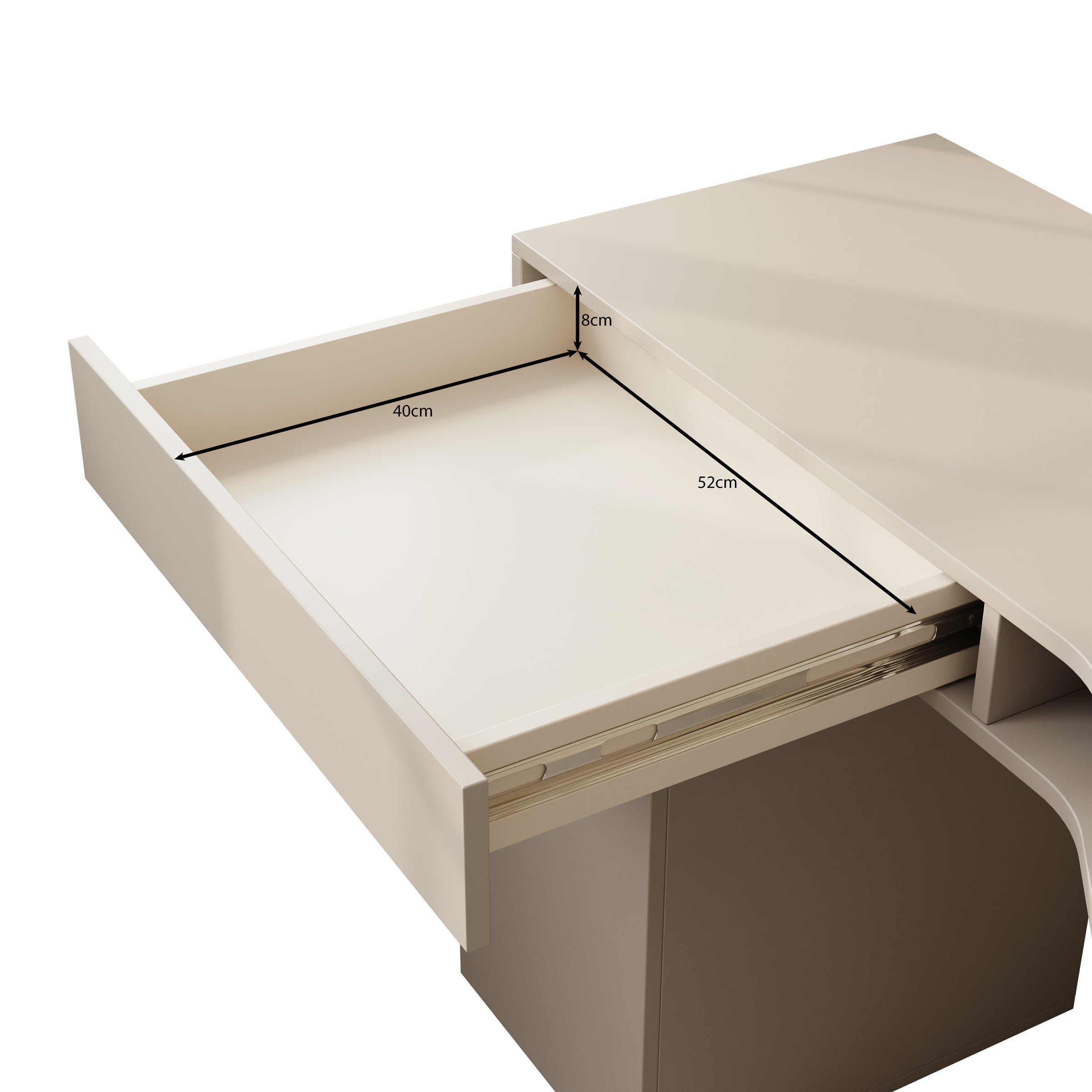 Whenua 3 - Bureau rechts - Beige - 321x55x79 cm