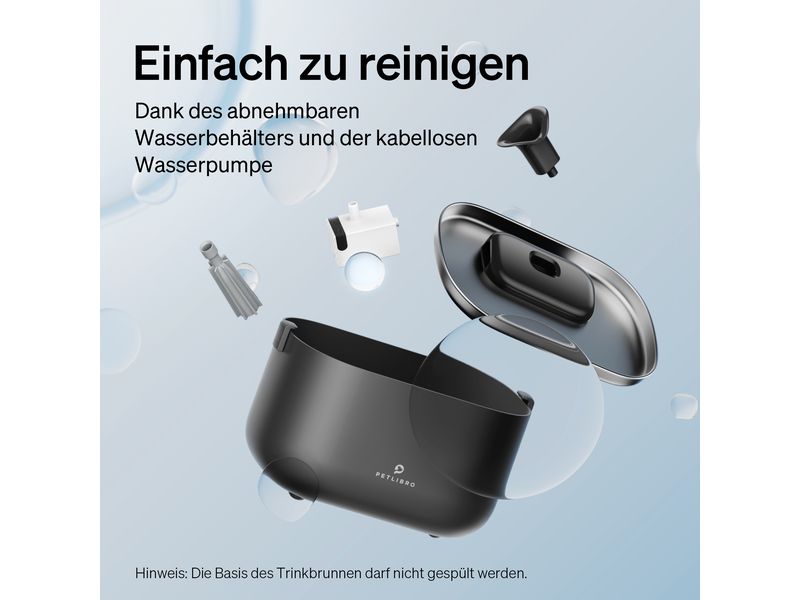 Petlibro Dockstream intelligenter Katzenbrunnen Schwarz Intelligenter Trinkbrunnen mit App-Steuerung für Haustiere