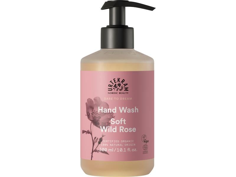 Urtekram Flüssigseife Soft Wild Rose 300 ml Natürliche und erfrischende Pflegeseife