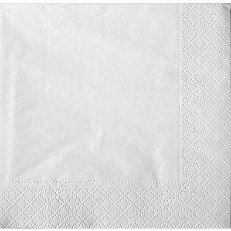 Windsor ensfarvede servietter 33x33 cm 20-pak - Hvid