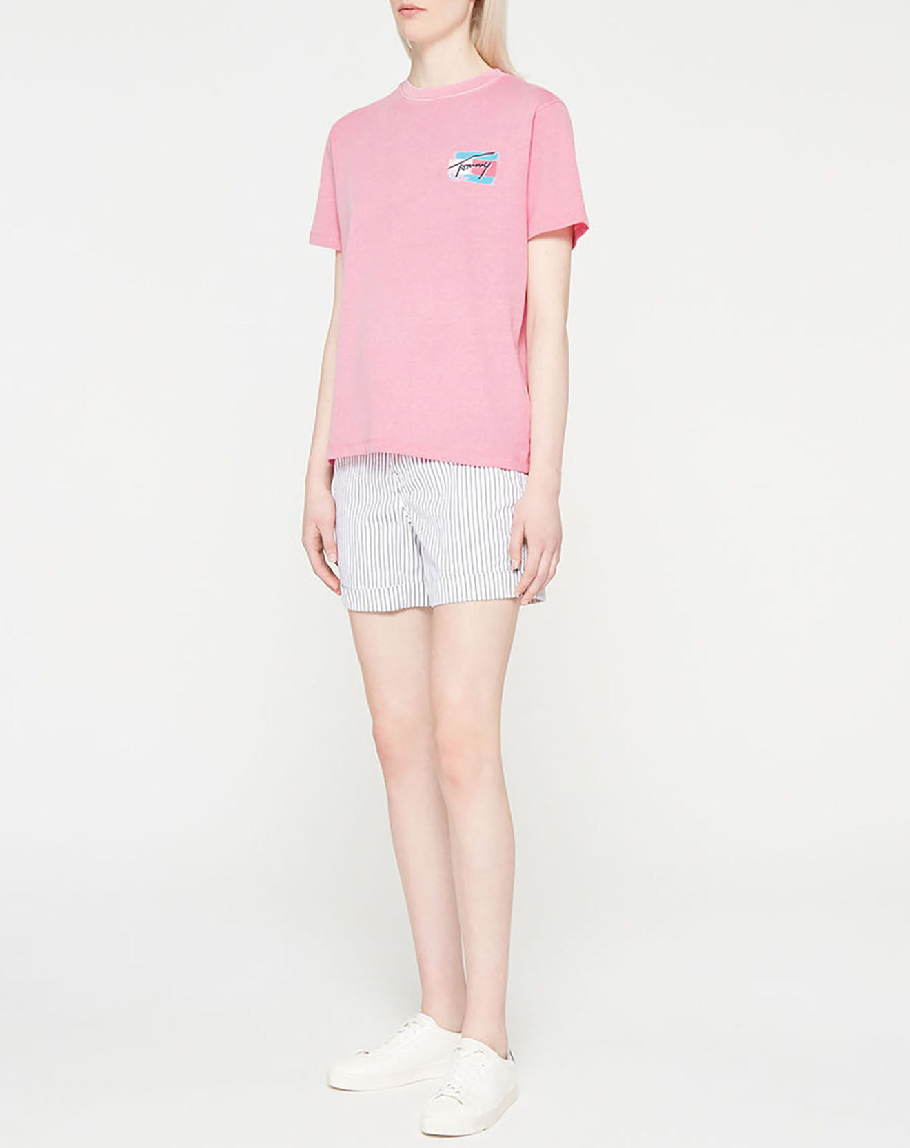 Tommy Jeans T-Shirt 100% Coton Bio relaxed painted flag rose