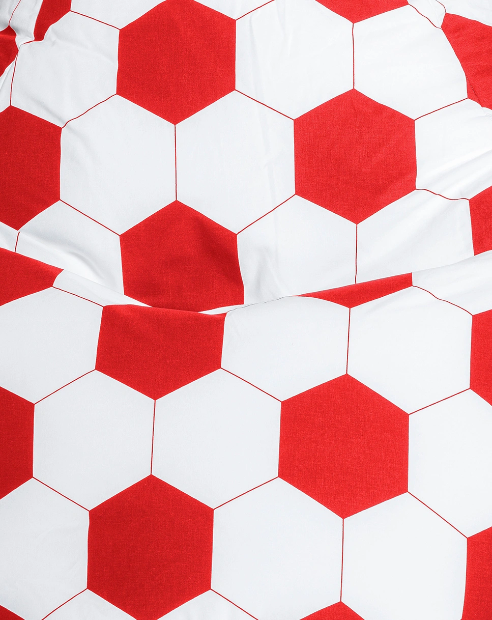 BeanBag FANKURVE XL, 70 x 110 cm (Farbe: rot-weiß)