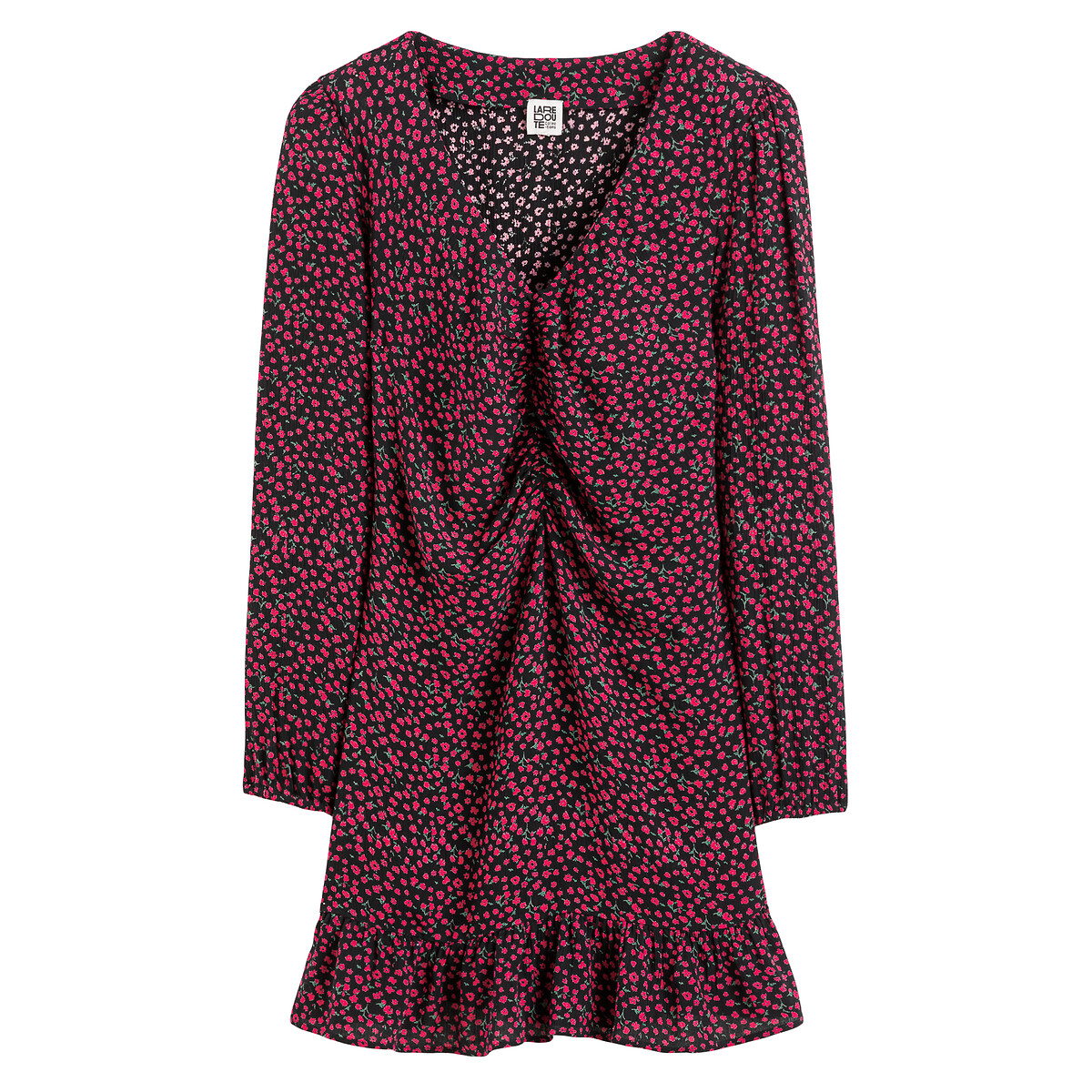 COLEÇÕES LA REDOUTE<br>Vestido com mangas compridas fluidas e estampa floral