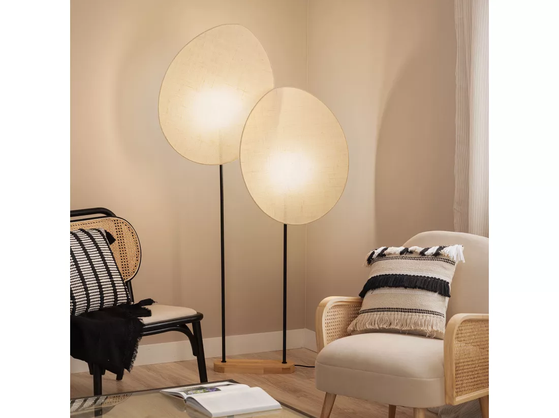 Lampadaire Métal et Textile Elliptica Noir