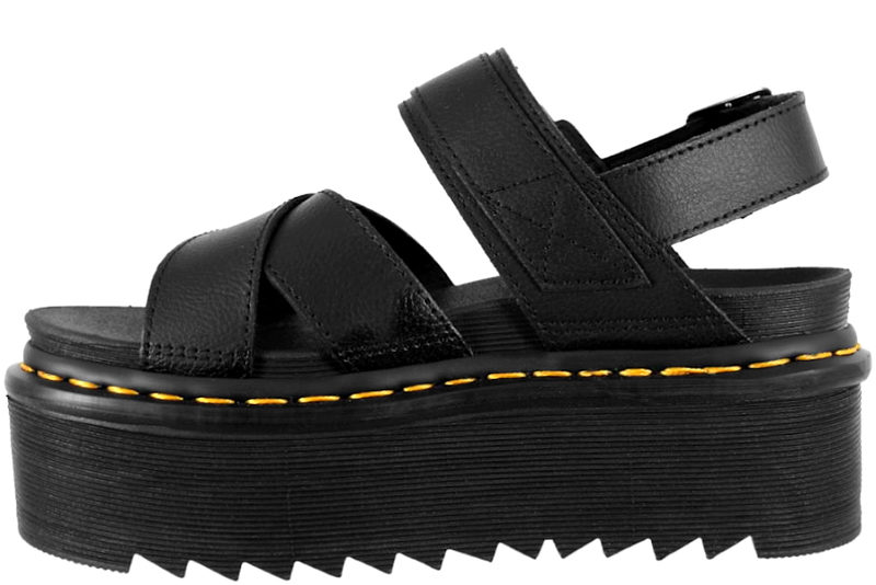 DR. MARTENS ATHENA SANDAL I SORT GLAT SKIND