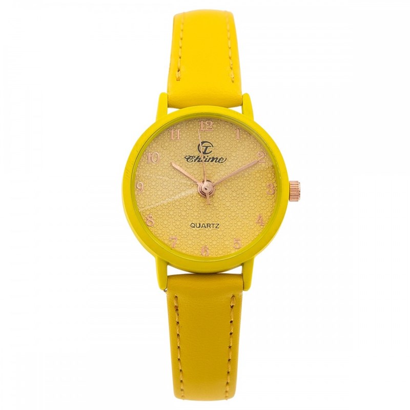 Montre Femme CHTIME bracelet Cuir Jaune