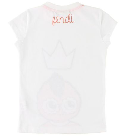 Fendi Kids T-Shirt - Weiß m. FendiRumi/Goldkrone