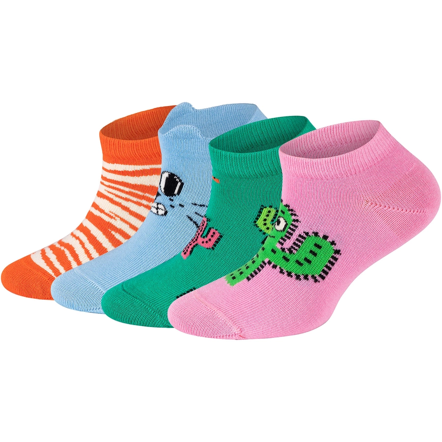Happy Socks Socken 4-Pack Kids Low Cat-Cactus Socks multi_coloured