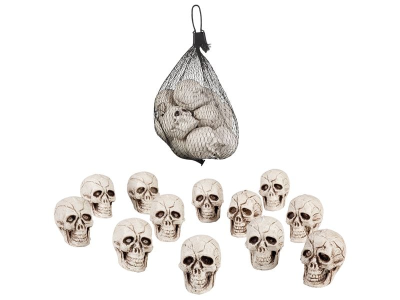Amscan Halloweenfigur Totenköpfe 4 x 3 cm, 12 Stk Totenköpfe Halloweendekoration