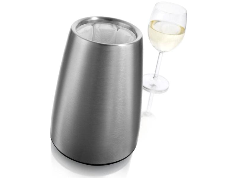 Vacuvin Weinkühler Elegant Silber Aktivkühler ohne Eis für 0.7 bis 1 Liter Weinflaschen