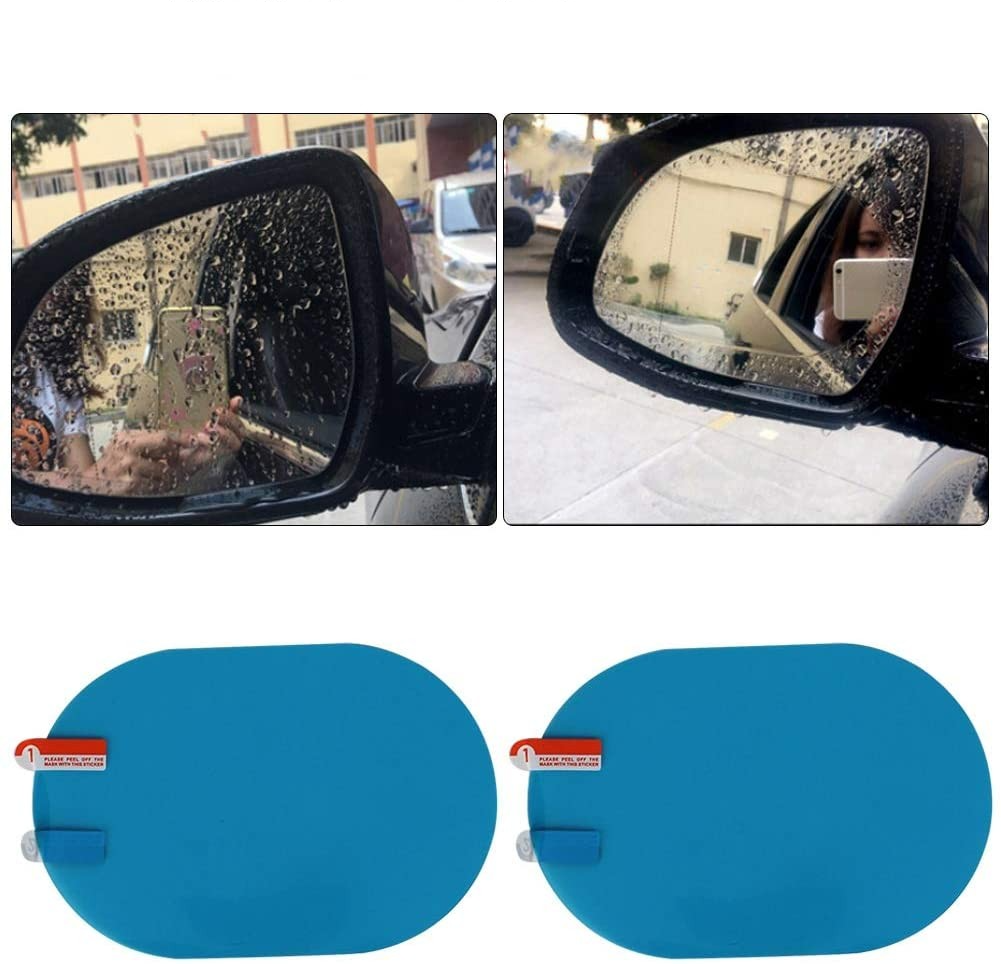 (2er Set) 150x100mm Wasserabweisende Anti-Beschlag Schutzfolie für Auto / Motorrad Rückspiegel