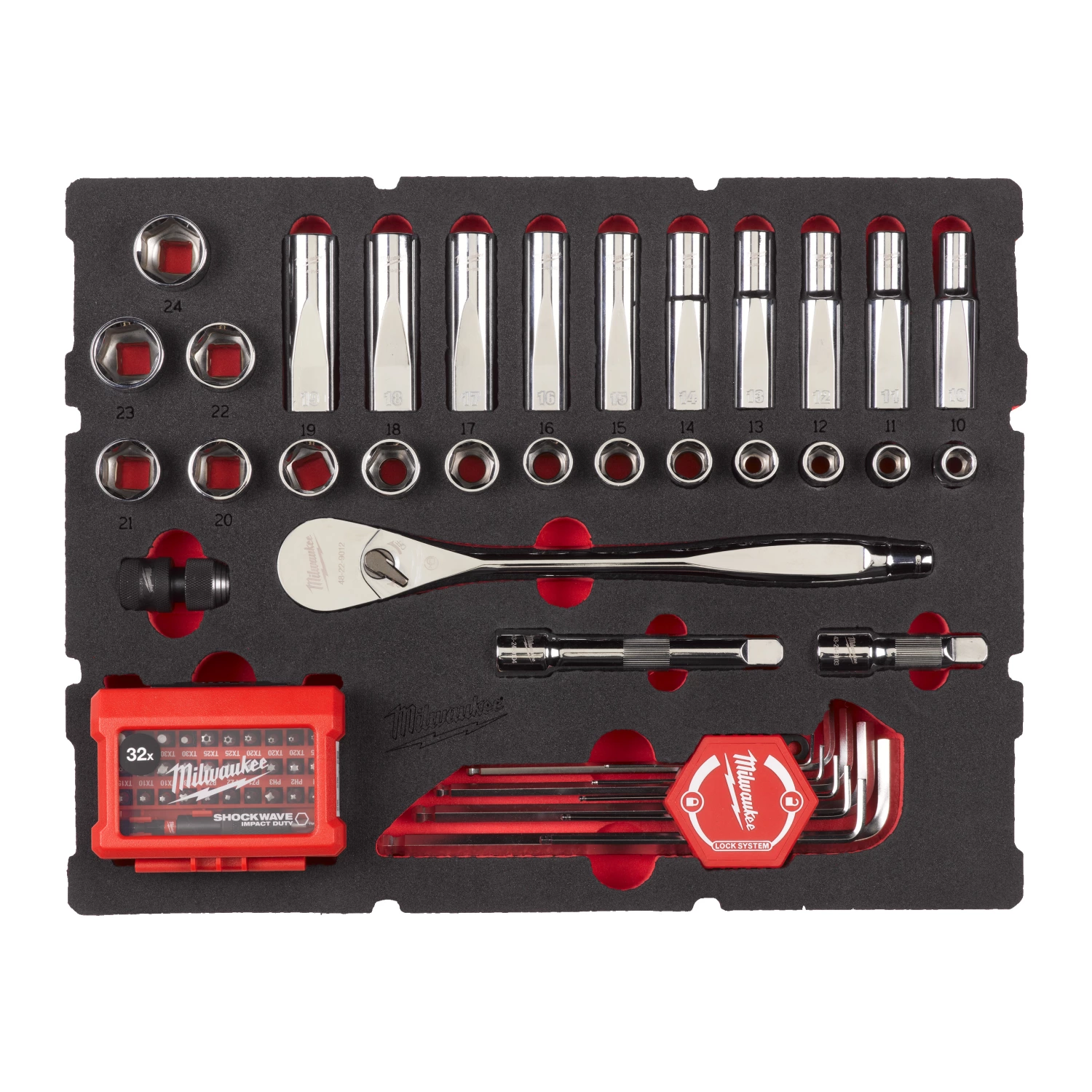 Milwaukee 4932480716 Foam Inlay doppenset 1/2'' PACKOUT™