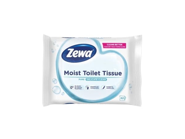 Wet Toilet Paper Zewa Pure, 42 Pcs