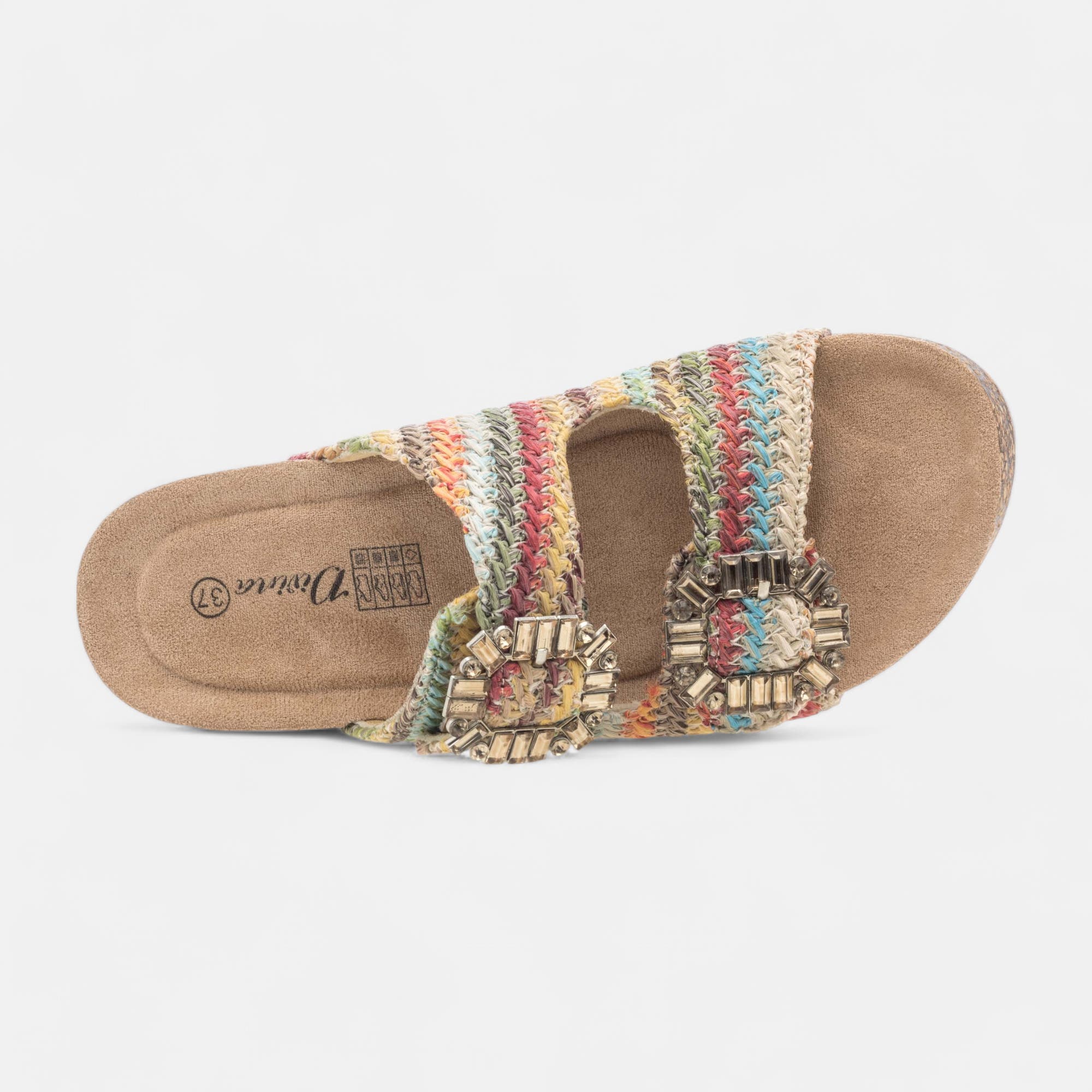 Mules semelle liège Femme multicolore