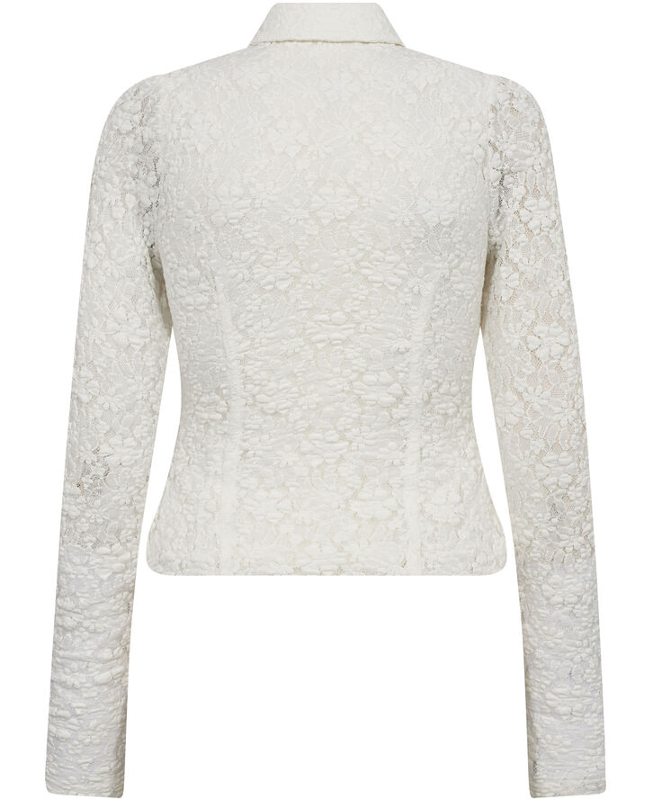 ROTATE Birger Christensen LACE FITTED SHIRT Bright white