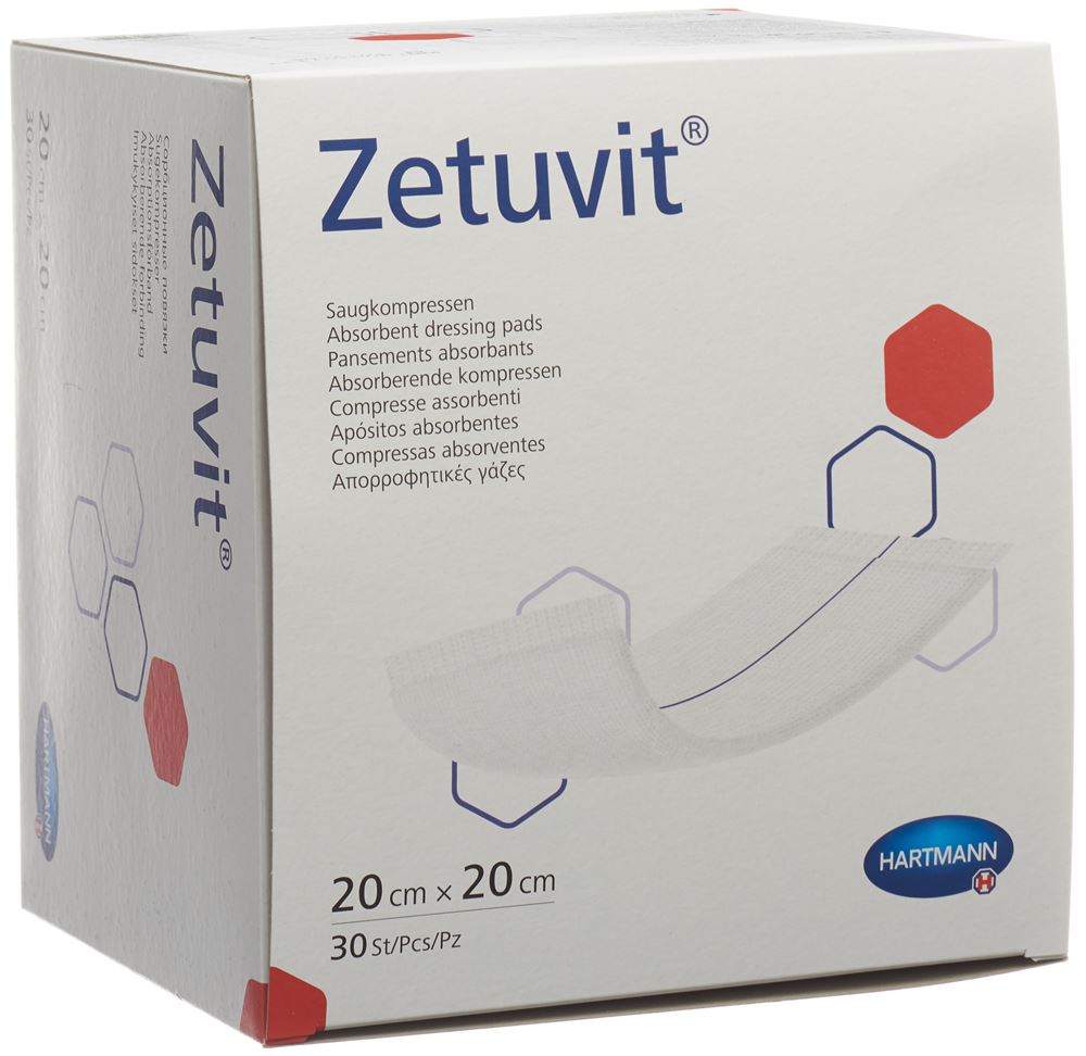 ZETUVIT Absorptionsverband<br>30 Stück, 20x20cm
