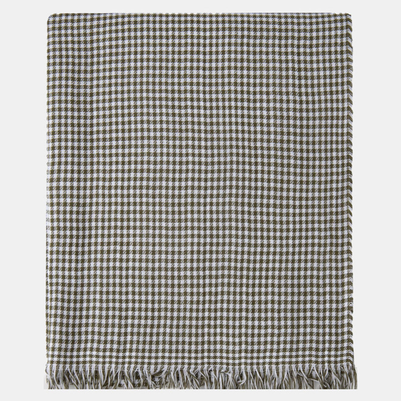 Hackett London Chèche pied de poule kaki/blanc - 180x50 cm