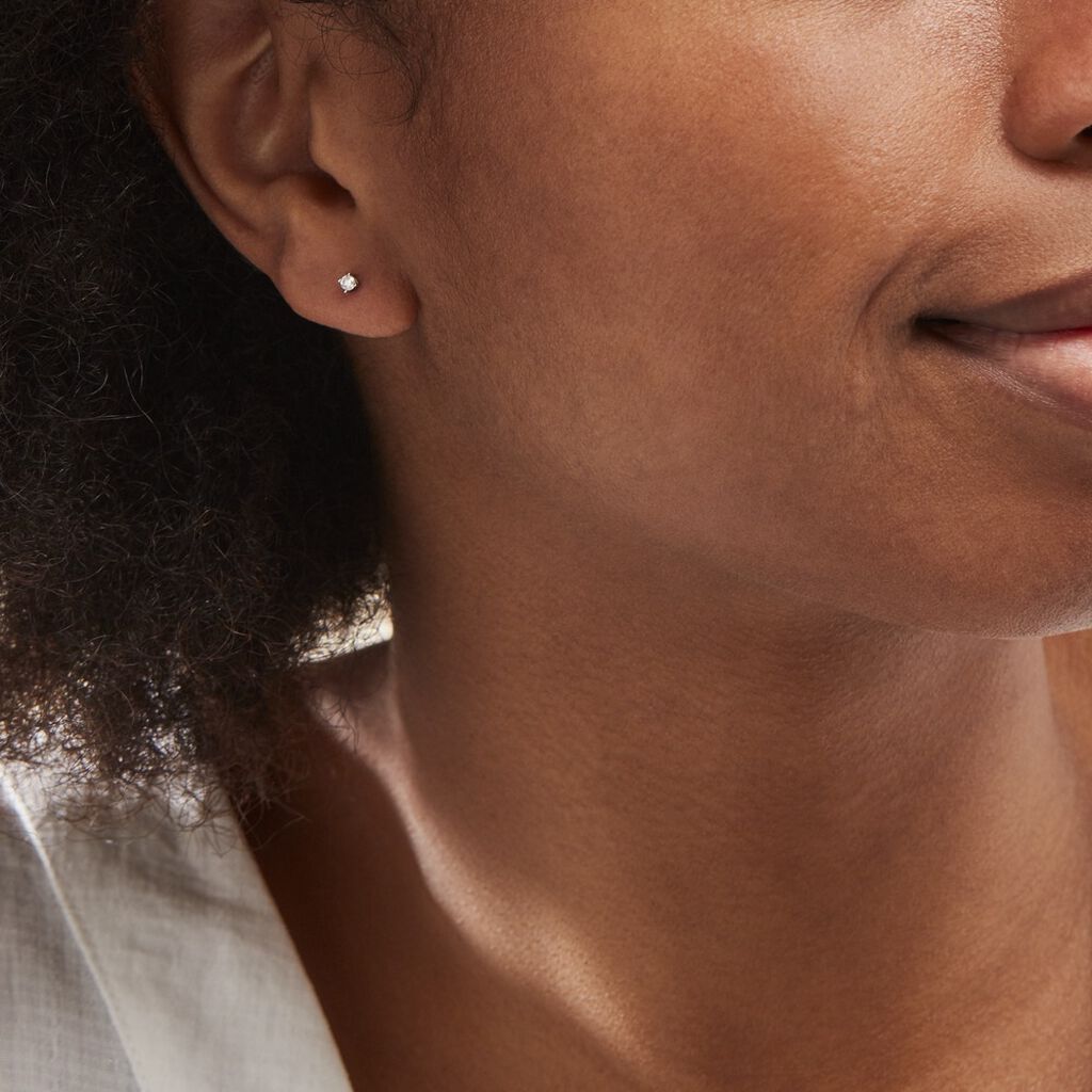 Boucles D'oreilles Puces Aphrodite Or Blanc Diamant