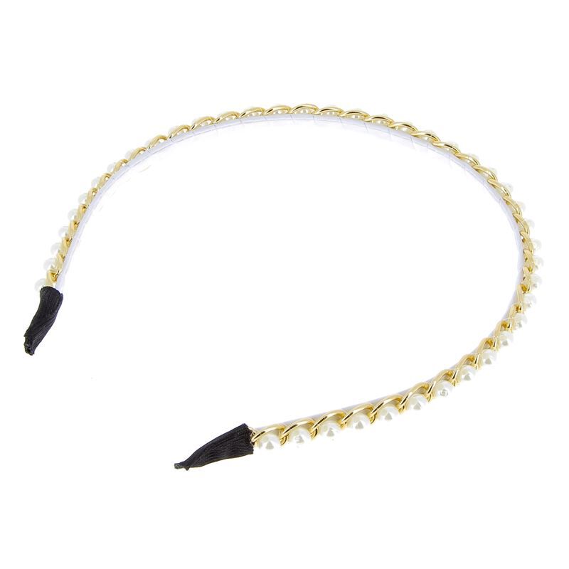 Serre tête à perles et chaînette