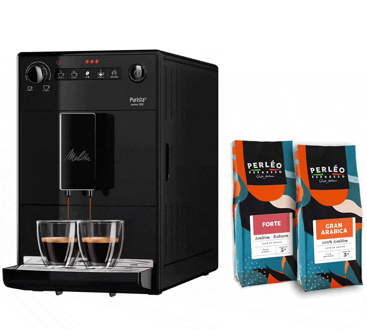 MELITTA Purista® F230-002 Pure Black Exclusive Garantie 3 ans - Pack 4 mois de café Coloris:Noir