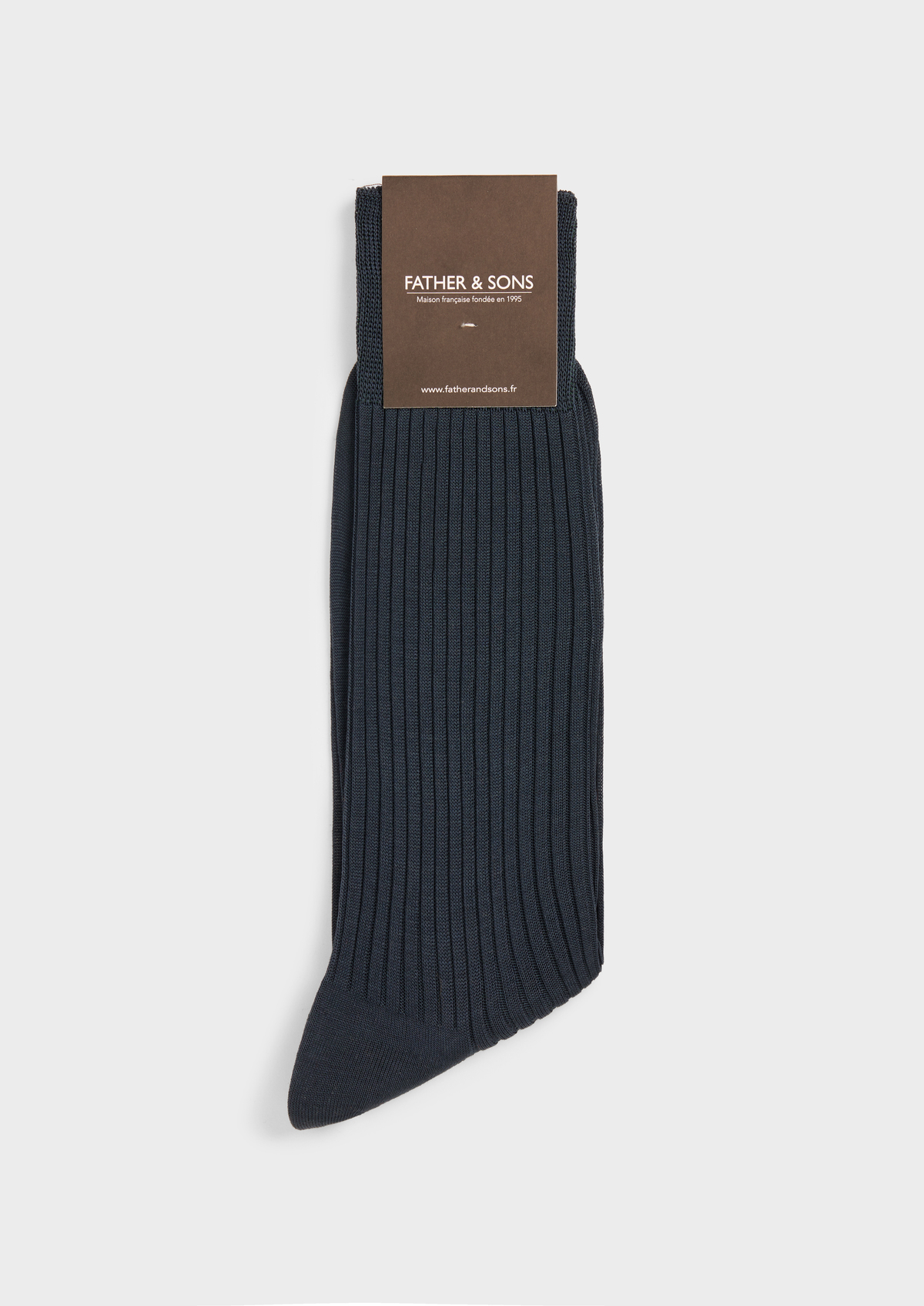 Chaussettes en coton fil d'Ecosse uni bleu prusse