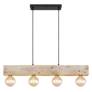 GLOBO Retrofit Balkenpendel ADALIE 80 cm schwarz /Holz