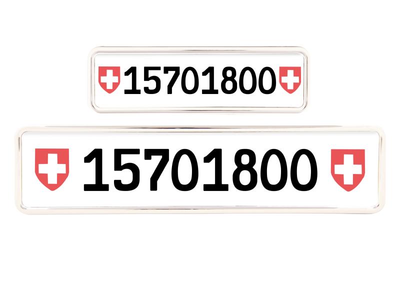 EASYKLICK Kennzeichenhalterset lang, Chrom Für vorderes und hinteres Nummernschild